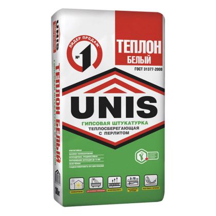 Штукатурка гипсовая UNIS Теплон белая 30 кг