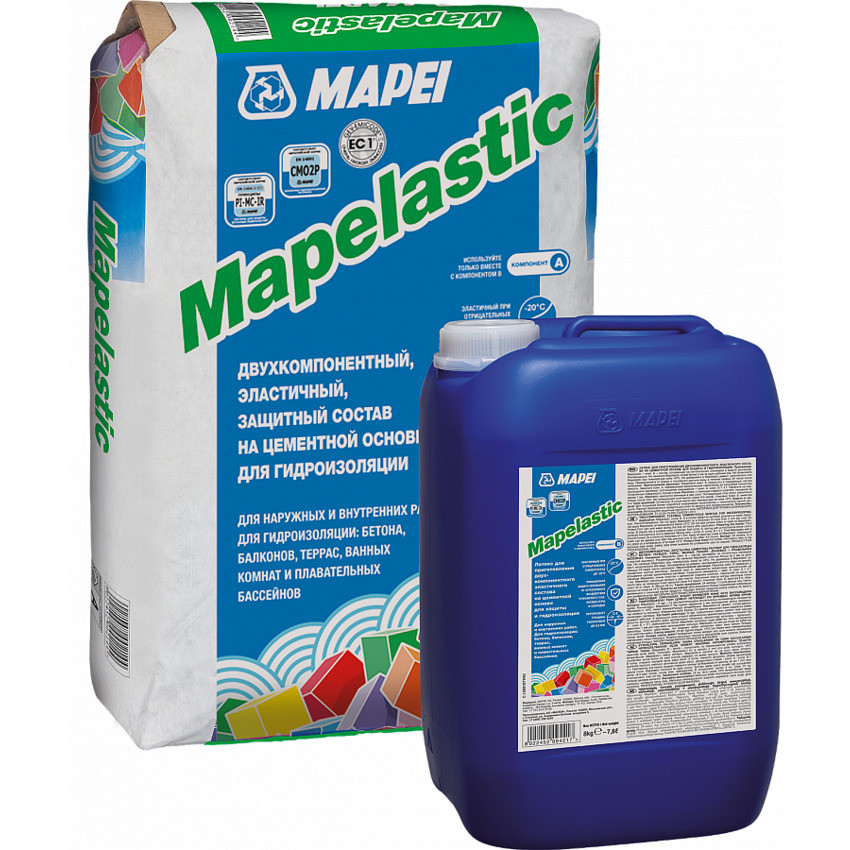 Гидроизоляция двухкомпонентная Mapei Mapelastic 32 кг